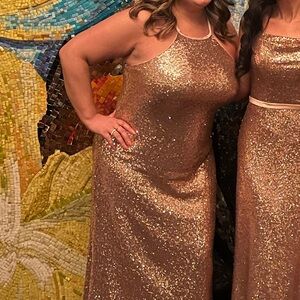 Christina Wu 22756 Rose gold sequin bridesmaid dress *PRICE DROP*